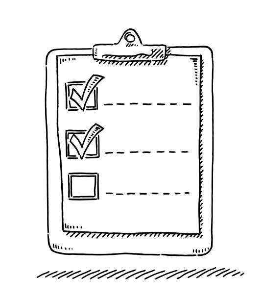 Clipboard with a hand-drawn sketch of an arrival hall, numbered arrows pointing to two exits, a printed boarding stub clipped at the top, and a rain-streaked window behind the desk, 1600x1000